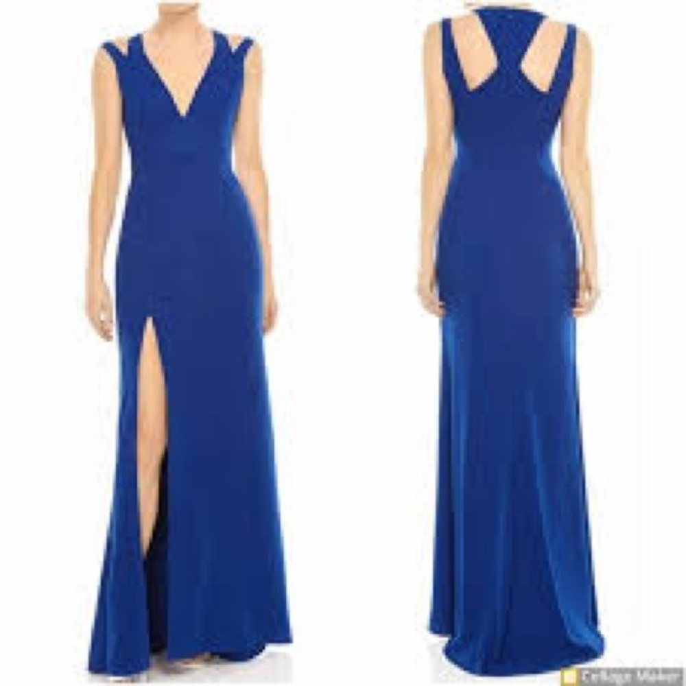 Halston Heritage Royal Blue Maxi Dress